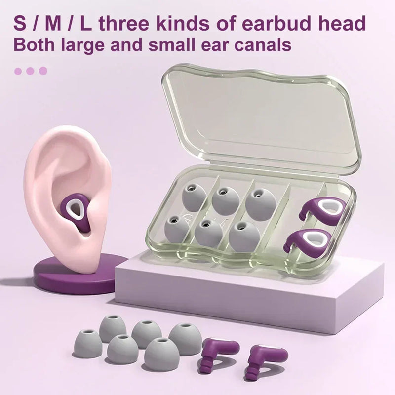 Sleep silicone earplugs for noise reduction S/M/L large-sized earplugs with strong sound insulation and swimming waterproof set