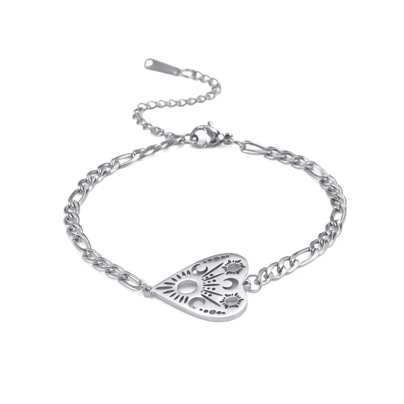 Witch Knot Charm Bracelet for Women Men Stainless Steel Chain Bracelets Witchcraft Amulet Paganism Jewelry Mothers Day Gift