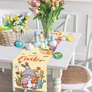 35x180cm Easter Table Runner Watercolour Bunny Eggs Table Runner Easter Decor for Kitchen Dining Table Home Party Decorations
