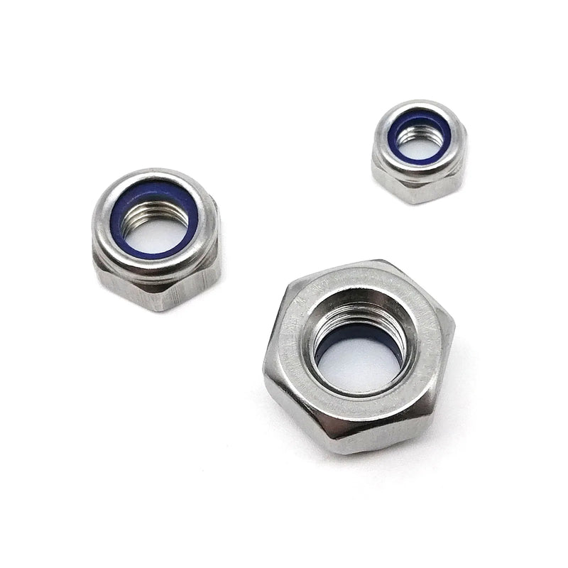 Left Hand Thread M4 M5 M6 M8 M10 M12 M16 304 A2 Stainless Steel Reverse Rotate Hexagon Nylon Insert Self Lock Nut Nylock Locknut