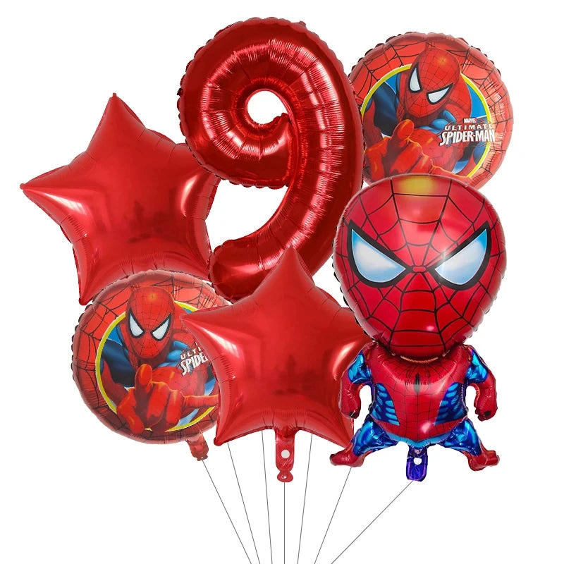 Spiderman Birthday Decorations New Spiderman Aluminum Film Balloon Disposable Tableware Party Plates Straw Supplies Baby Shower