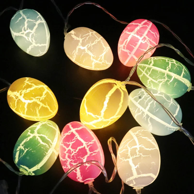 1.5m Easter LED Bunny String Lights for Home Decor Carrot Rabbit Chick Egg Fairy Light Garland Ornament Happy Easter Party Gifts