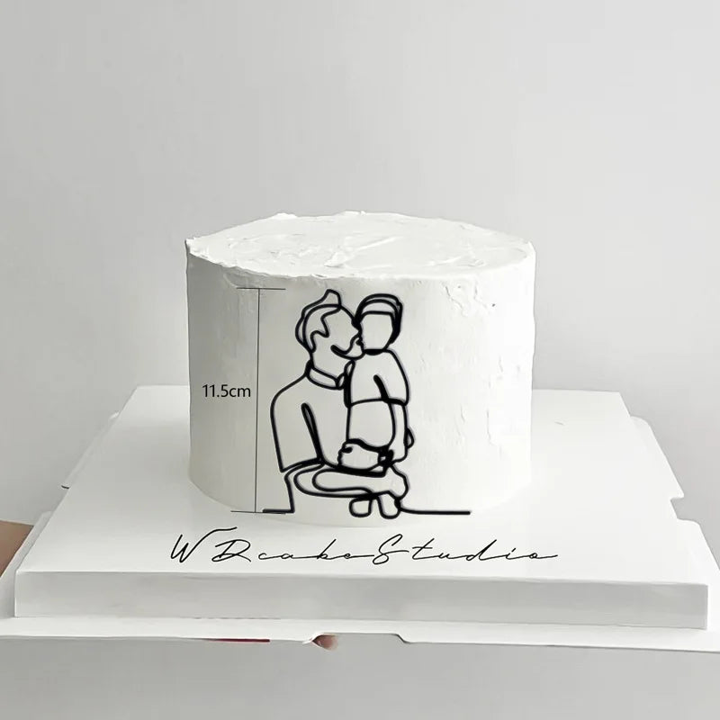 2023 New Baby's Happy Birthday Party Cake Topper Gold Cartoon Acrylic Cake Toppers for Baby Shower Cake gift Dessert Decoration