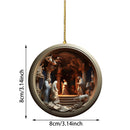 2024 Nativity Scene Hanging Ornaments Christmas Decoration Wall Hanging Jesus Angel Easter Christ Room Home Decorations