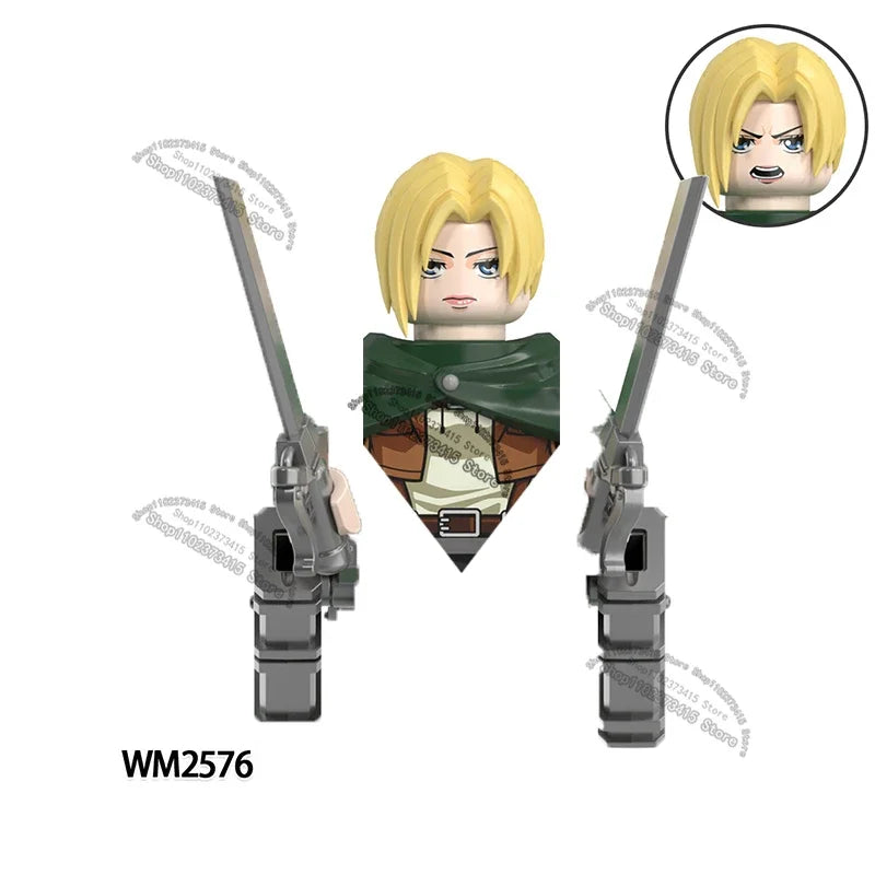 WM6165 WM6166 WM6148 Blocks Anime Bricks Dolls Action Toy Fig Building Blocks Erem Jaeger Armin Levi Mikasa Model Doll