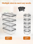 Food Storage Containers with Lid, Freezer Containers, Lunchbox, Food Boxes,26 Pieces (13 Containers, 13 Lids), 8x0.84L & 5x0.14L