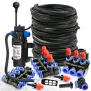 3M-25M 3/8”PE Hose Misting System DIY Adjustable Orange Nozzle Spray Cooling Kit for Greenhouse Garden Plants Fogging Watering