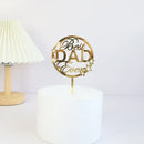 New Dad's Happy Birthday Cake Topper Golden Beer Super Dad High-grade Acrylic Father's Day Party Cake Toppers Dessert Decoration