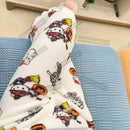 Kawaii Hello Kitty Pajama Pants Plus Size Sanrio Fleece Double Elastic Fabric Soft Trousers Women Trousers Cartoon Gift 2024