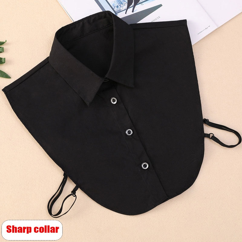 Women Chiffon Fake Collarr Vintage Detachable Shirt Collar Blouse Sweater  Collar Lapel Top Women Clothes Accessories