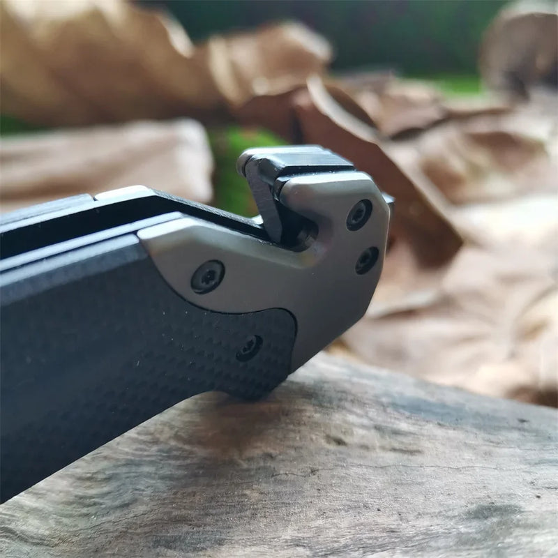 9Cr18MoV Blade Knife with Titanium G10 Handle: High-Hardness Portable Tool for Outdoor Survival & Self-Defense