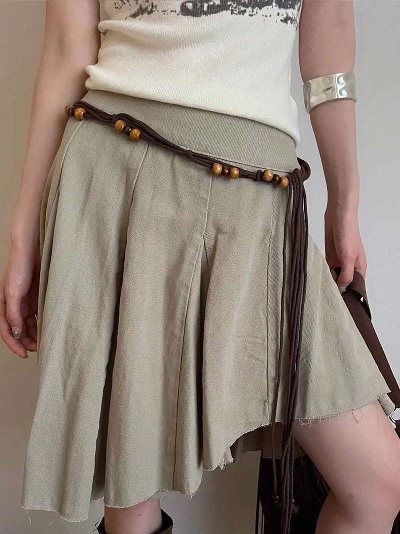 Bohemian-Style Black Braided Waistline Women With Dress Sexy Belt y2k Chatelaine Trend