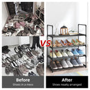 Shoe Rack 4 Tier / 6 Tier Shoe Organizer with 4 Shelves / 6 Shelves Metal Shoe Storage Stackable for Living Room Hallway Black