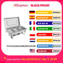 Chafing Dish Buffet Set 3 Grid Stainless Steel Rectangular Catering Chafer Warmer Set Buffet Dishes Warming Set 63.5*35.5*32cm