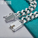 DOTEFFIL 2pcs 925 Sterling Silver 8mm 10mm Smooth Sideways Chain Bracelet Set For Man Women Wedding Engagement Party Jewelry