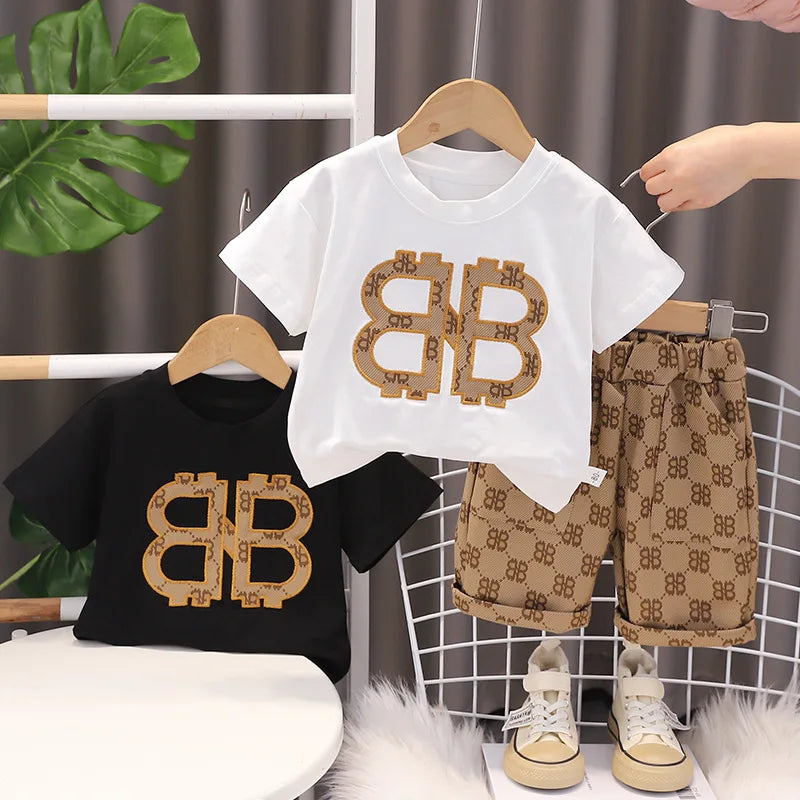 Boys Clothes Sets Summer 2024 Children Cotton T-shirts Shorts 2pcs Sports Suit For Baby Tracksuits Kids Jogging Outfits Toddler