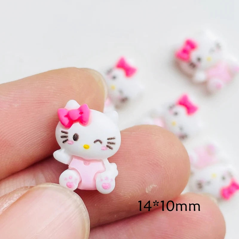 20 Pcs New Cute Cartoon Animal Kitten Resin Cabochon Scrapbooking DIY Jewelry Hairpin Craft Decoration Accessories