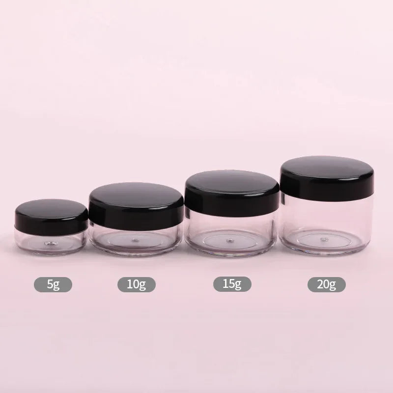 5-20g Make Up Jar Cosmetic Sample Empty Container Small Refillable Bottles Plastic Round Lid Eyeshadow Cream Travel Pot