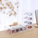 Sunglass Storage Box Acrylic Eyeglass Organizer Make-up Storage Drawer Tray 4-Layer Transparent Visual Sunglasses Case