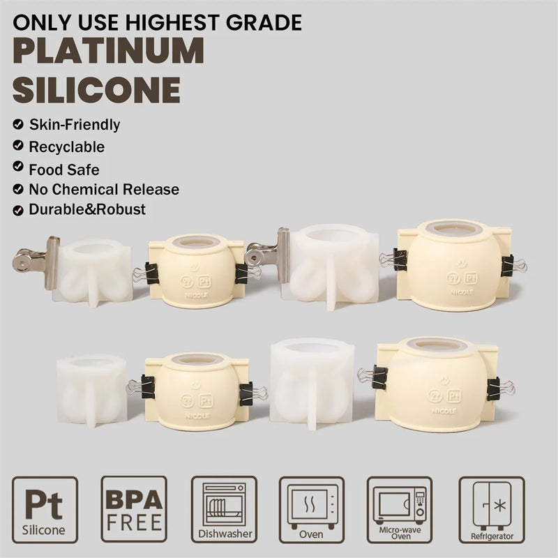 Hoppy Bunny - Eared Easter Egg Candle Jar Silicone Molds for Cement Handmade Storage Box Molds for Concrete Easter Home Decor