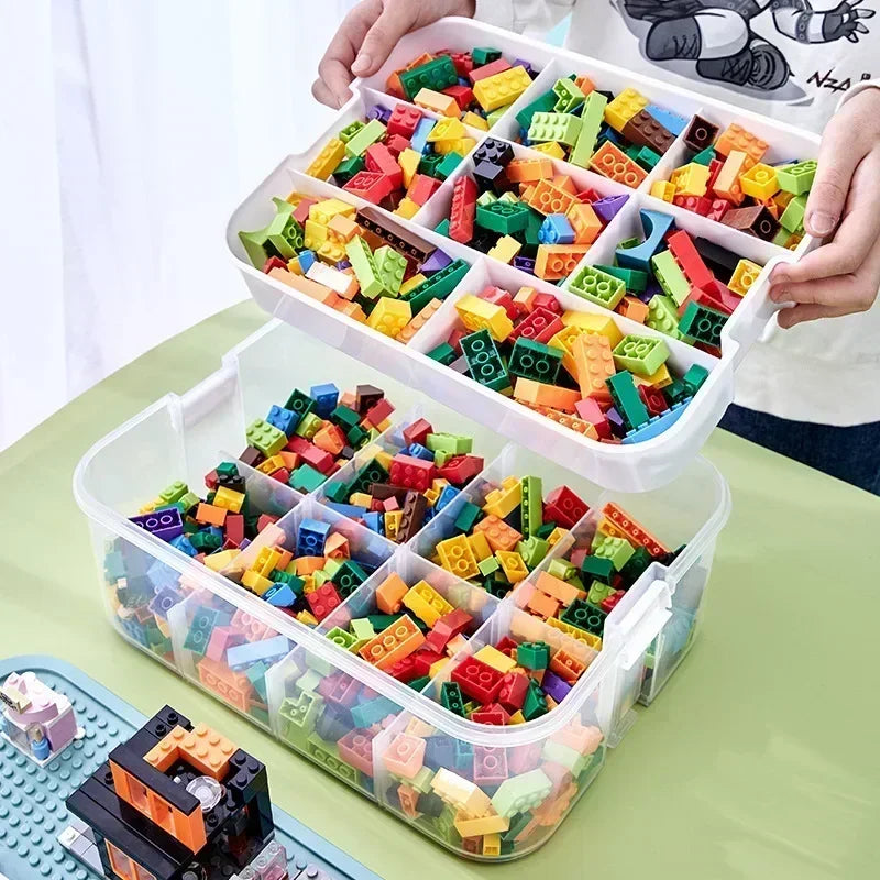 Lego Storage for kids Building Blocks Storage Boxes Adjustable Lego Organizer Container Grid Children Toy Organizer Storages Box