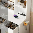 Air Dresser LED White Vanity Set With Stool and Power Outlet Bedroom Furniture Home Makeup Vanity Table Girls(White) Furnitures