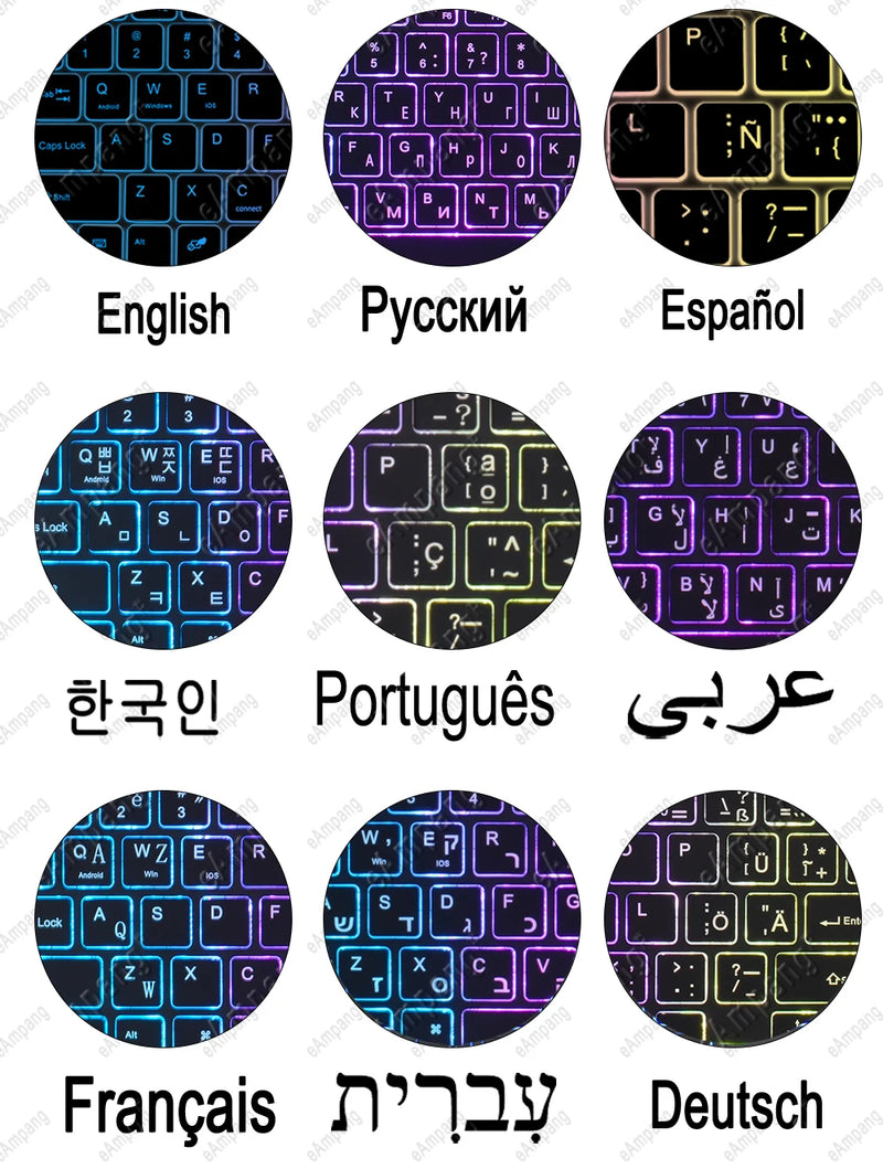 Case Keyboard For Samsung Galaxy Tab S9 FE S9FE 10.9 X510 X516 AZERTY Korean Hebrew Spanish Portuguese Arabic Backlight Keyboard