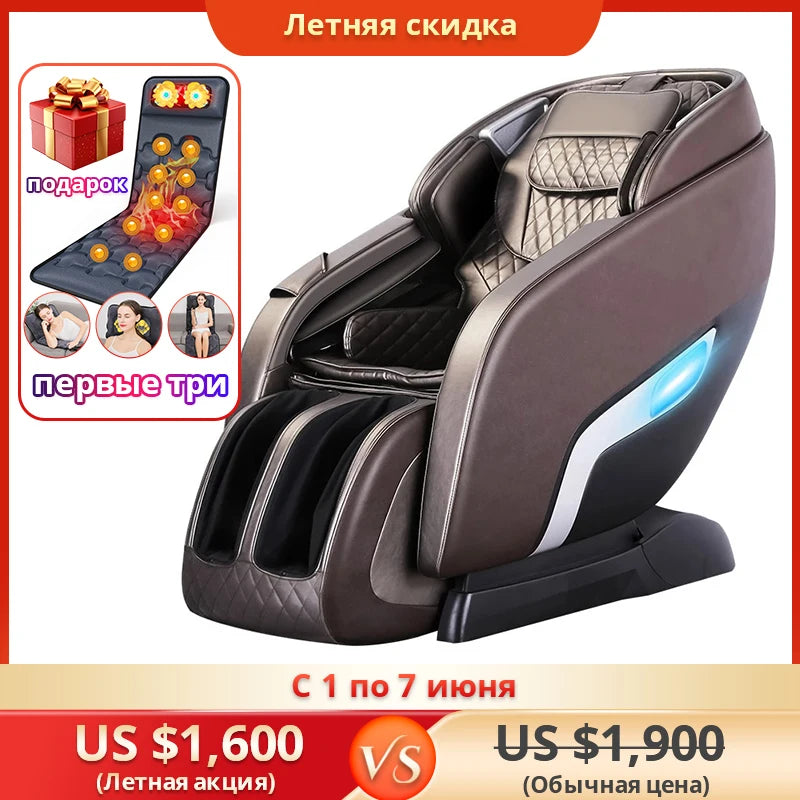 LEK 988R9 Luxury Intelligent 4D Stretching Massage Chair Automatic Zero Gravity Heating Massage Chair with Bluetooth Music