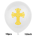 Balloon Easter Bless Cross Easter Balloons Party Easter Decoration Ballon Baptism Forked Holy Communion Favors Christen Decotion