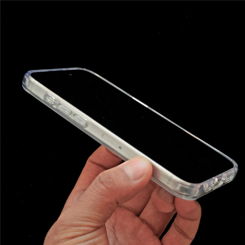 Clear Slim Silicone Bumper For iphone 15 Pro Max Plus 14 13 12 Screen Camera Protective Frame Soft Mobile Phone Case