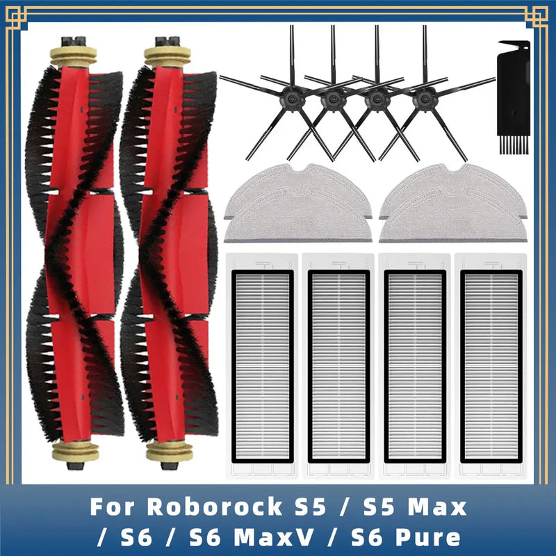 Compatible For Xiaomi Roborock S5 S50 S55 S502-02 S5 Max S6 S6 MaxV S6 Pure E4 E5 Spare Parts Main Side Brush Hepa Filter Mop