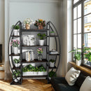 Large 5 Tier Metal Wooden Plant Stand Flower Display Shelf Living Room Bookshelf