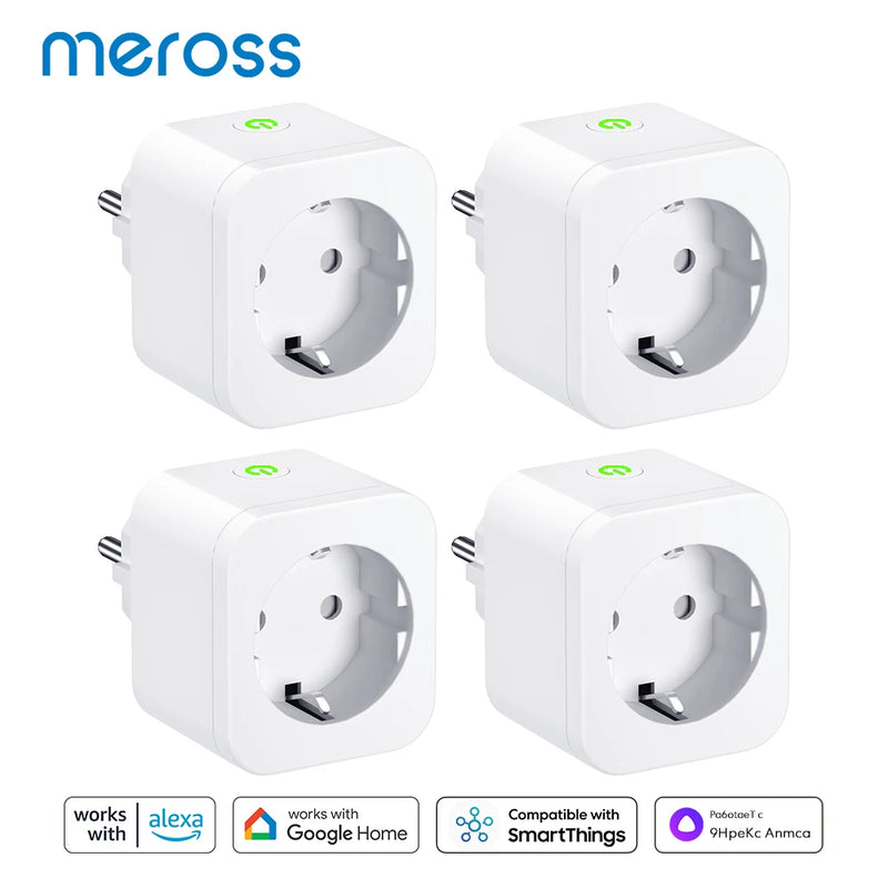 Meross 16A EU Smart Plug Wifi Smart Socket Power Outlet with Energy Monitoring Bluetooth Setup For Alexa Google Home SmartThings