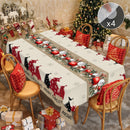 1 Piece, Merry Christmas Themed Christmas Tree Pattern Tablecloth + 4 Self-Adhesive Stickers, Christmas Atmosphere, Snowflake Christmas Tree Christmas Flower Ball Pattern, Embossed Edges, Suitable for Home Kitchen, Living Roo