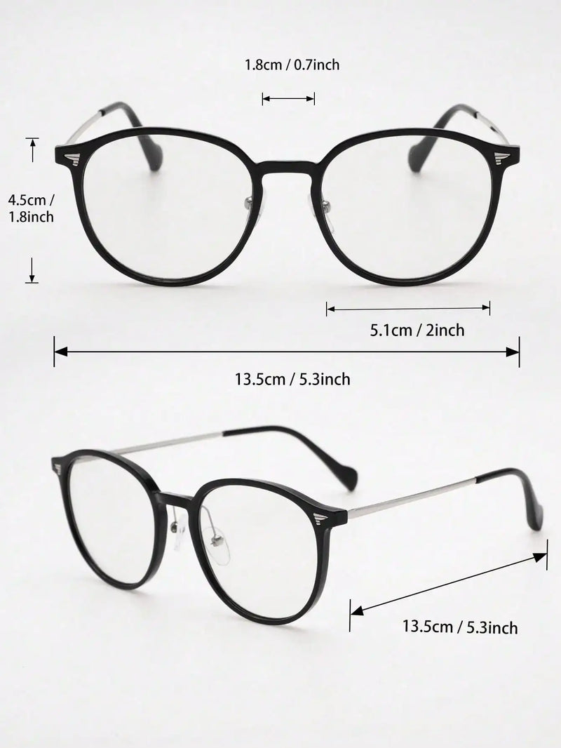 1PC Unisex Round Frame Plastic Classical & Photochromic Glasses For Outdoor Daily Travel