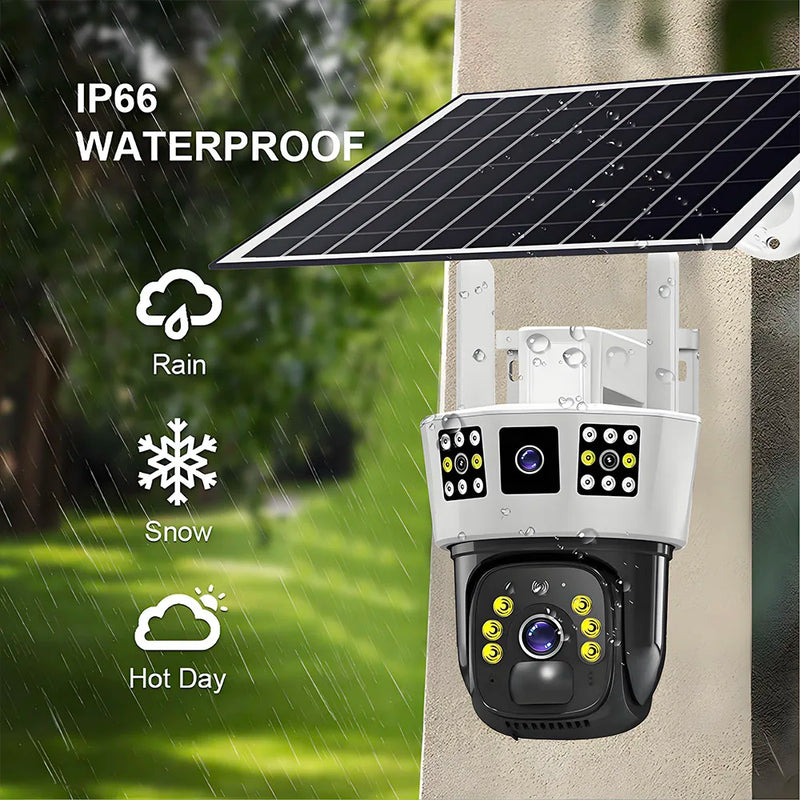 V380 6K Solar Camera 4G SIM Security Protection Waterproof IP CCTV 12MP Surveillance Camera Home Wireless Smart Exterior Camera