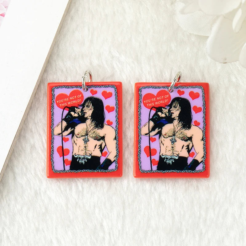 10Pcs Halloween Charms Two Side Print Acrylic Creative Pendant For Necklace  Keychain Diy Making