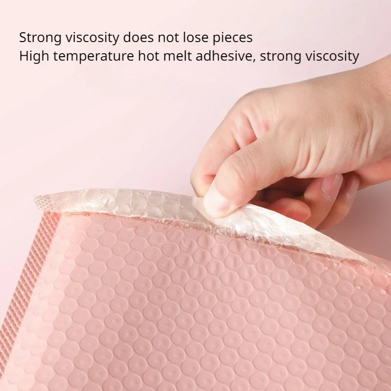 Bubble Mailer Quakeproof Pink Envelopes Padded Mailing Poly Mailer for Gift Packaging Self Seal Shipping Bag Padding Pink