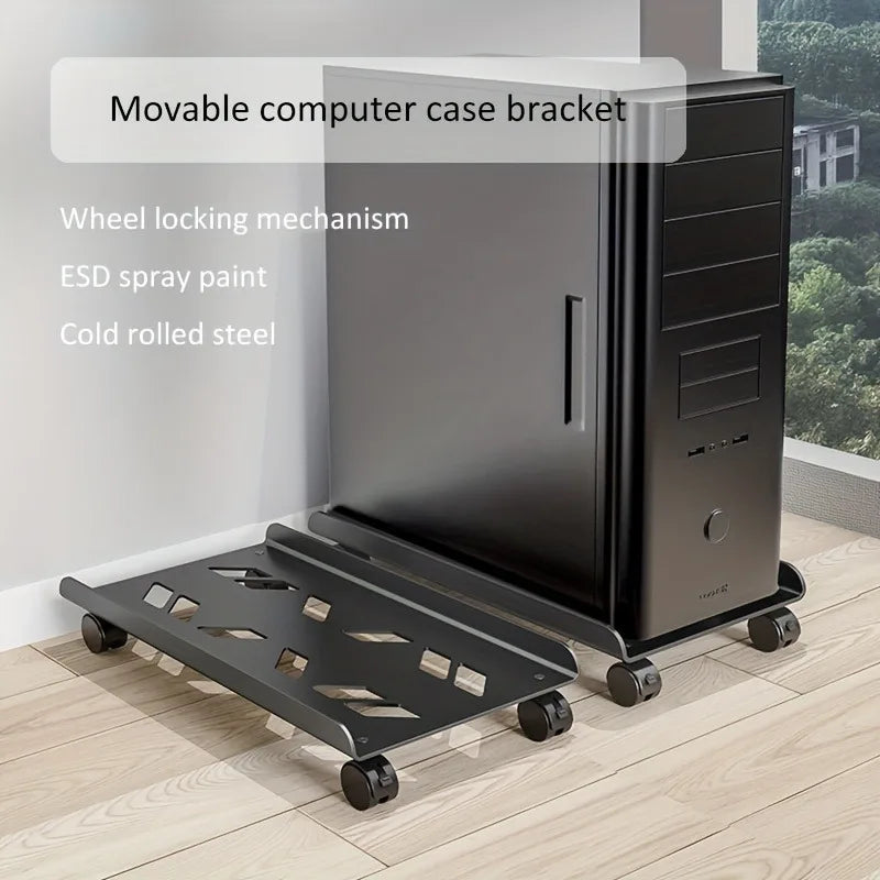 1pc Computer Host Movable Bracket Computer Host Bracket Chassis Movable Pulley Base Computer Host Heighten Bracket Computer Bas