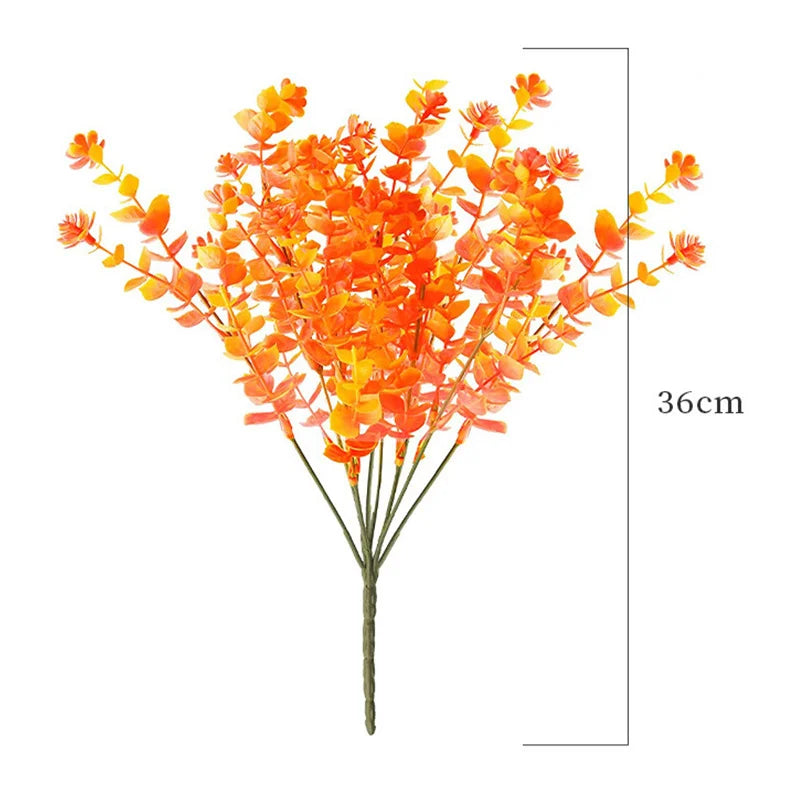 Artificial Fall Shrub Plants Flowers Outdoor Garden Decoration Plastic Bouquet Thanksgiving Christmas Wedding Home Decor Flowers