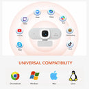 NUROUM V15-AFL 2K Full Hd Webcam Auto Focus Ring Light Web Camera For Pc And Laptop