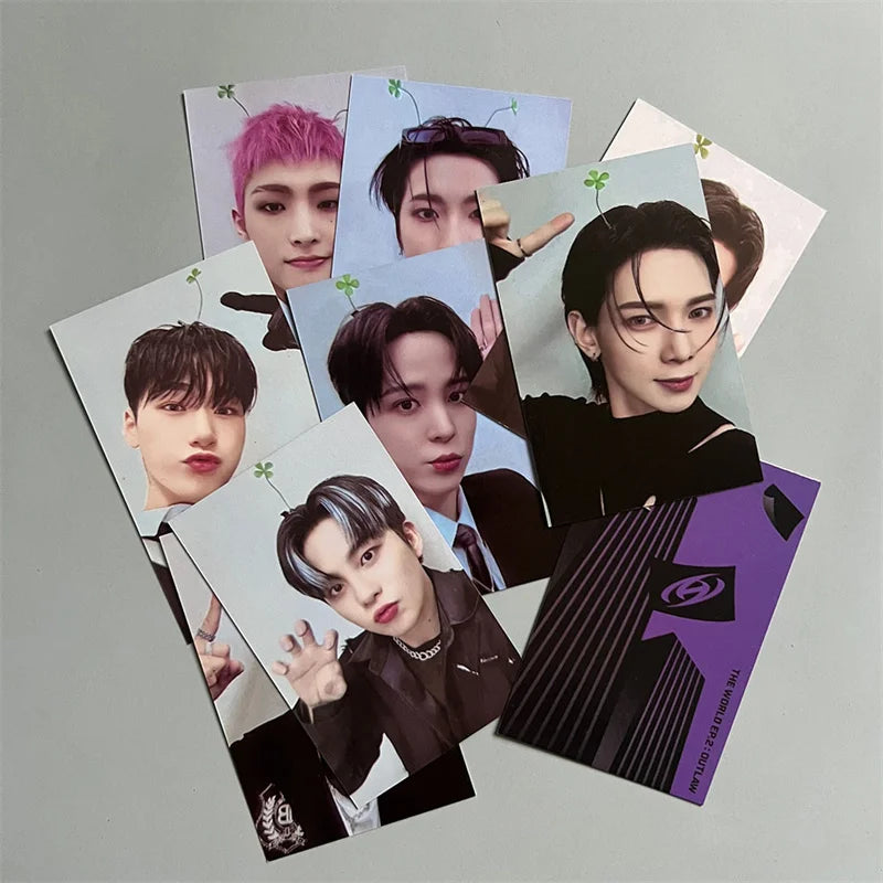 8pcs/set Kpop ATEEZ Album THE WORLD EP.2 : OUTLAW LOMO Card Print Hongjoong Yunho Yeosang Collectible Gift Postcard Photo Card