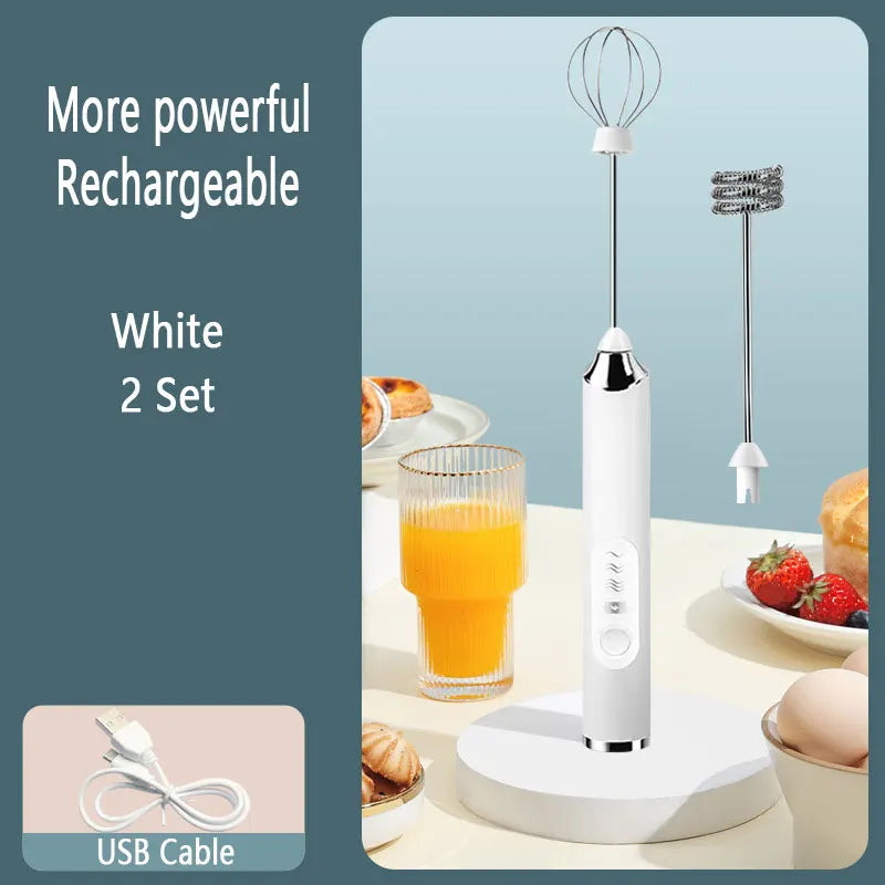 Portable Rechargeable Electric Milk Frother Foam Maker Handheld Foamer High Speeds Whisk Cappuccino Mixer Coffee Wand whisk