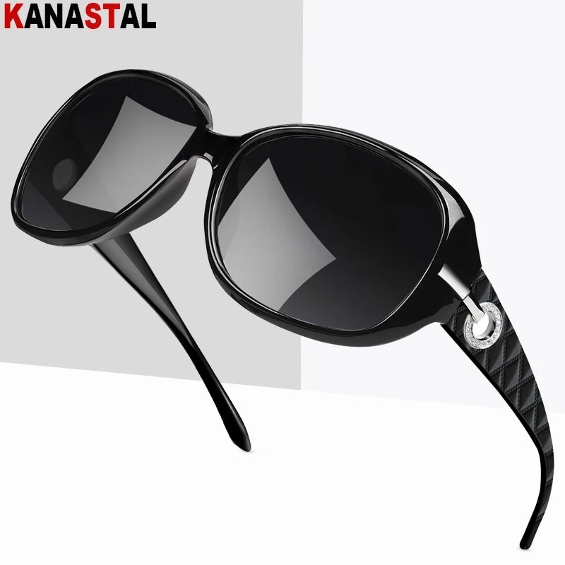 Ladies Classic Polarized UV400 Sunglasses Butterfly Big Frame Eyeglass Sunscreen Traveling Party Eyewear Women Diamond Elegant