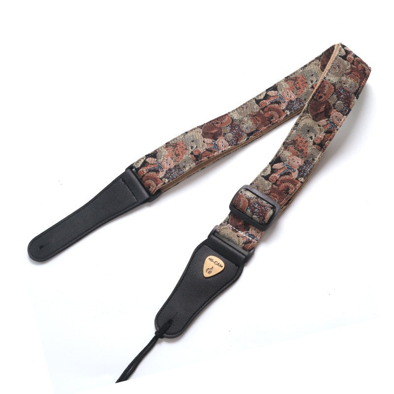 Embroidered Guitar Strap National Style Shoulder Strap Ribbon Musical Instrument Strap Guitar Strap Instrument Guitar Part