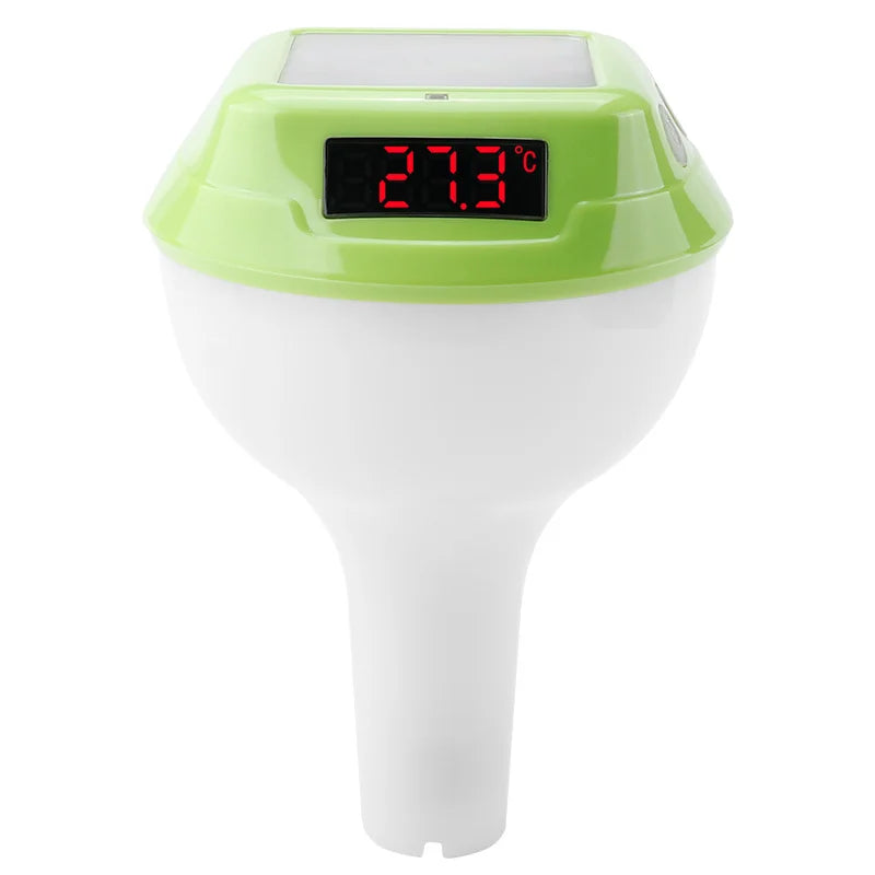 2025 NEW Intelligent Solar Powered Pool Thermometer With LED Digital Gauge 100 Meter Wireless Transmission green