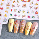 3/4/7pcs 3D Autumn Winter Nail Art Stickers Pumpkin Maple Leaves Squirrel Rabbit Flowers Decal For Thanksgiving Day Manicure DIY