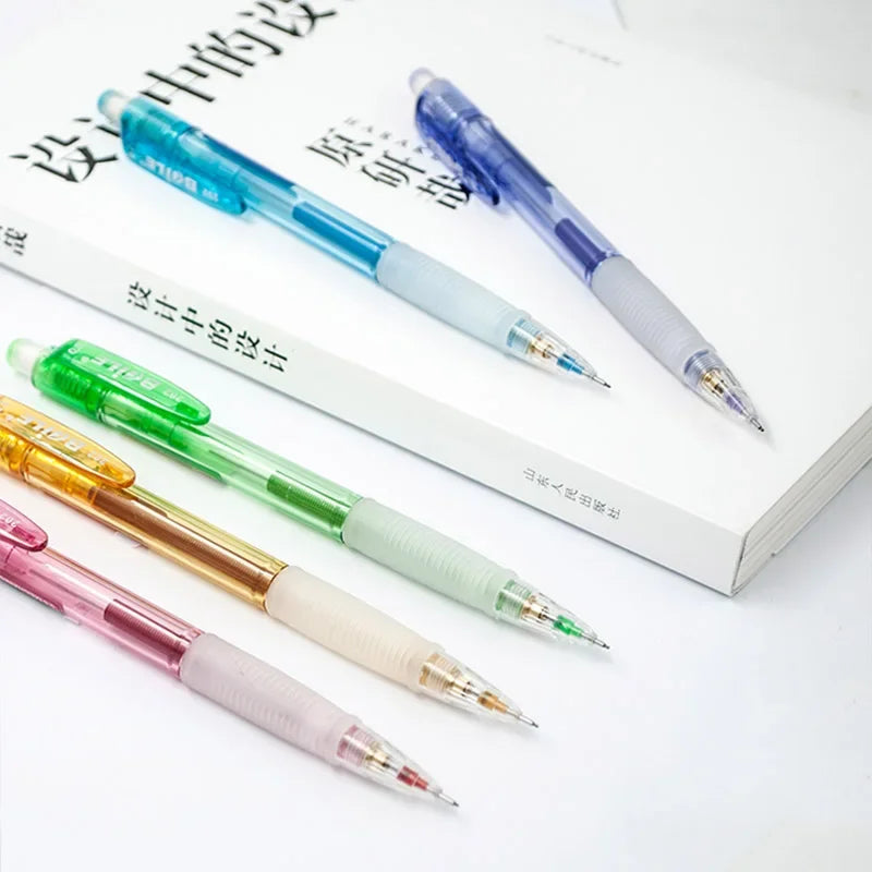 Popular Creative 3 Pieces/set 0.5/0.7mm 2B Color Mechanical Pencil with Eraser Students Painting and Writing School Stationery