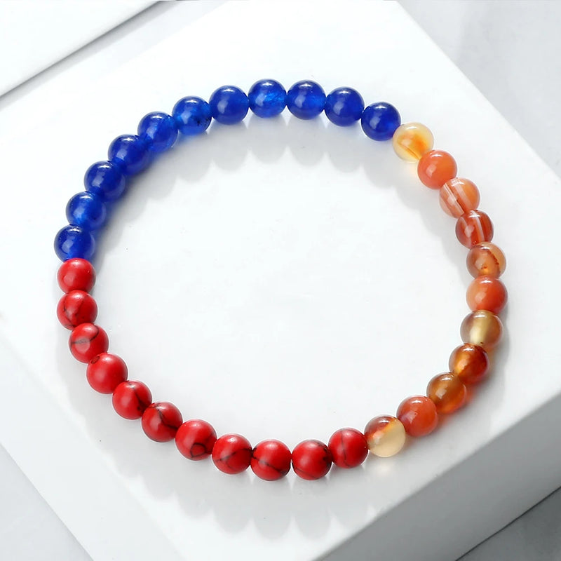 Countries Flag Color Beads Bracelet Natural Stone Palestine Arab Red Green Blue Malachite Bangles Patriot Jewelry Christmas Gift