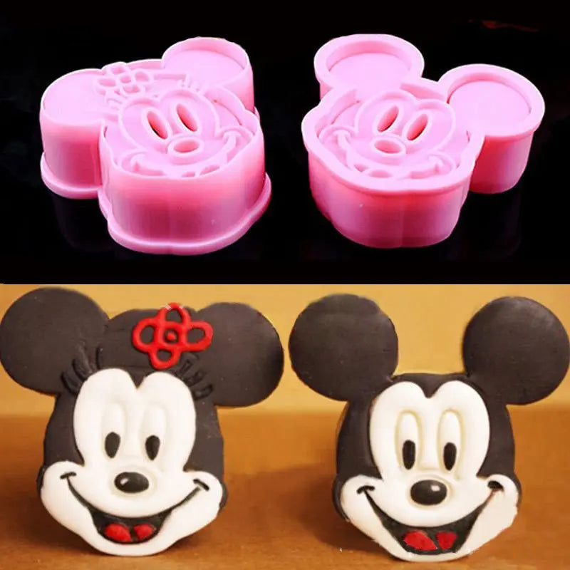 Disney Mickey Mouse Cartoon Baking 3D Mold Diy Baking Cookie Cake Rice Ball Mold Plastic Mold Birthday Party Decoration Toy Gift